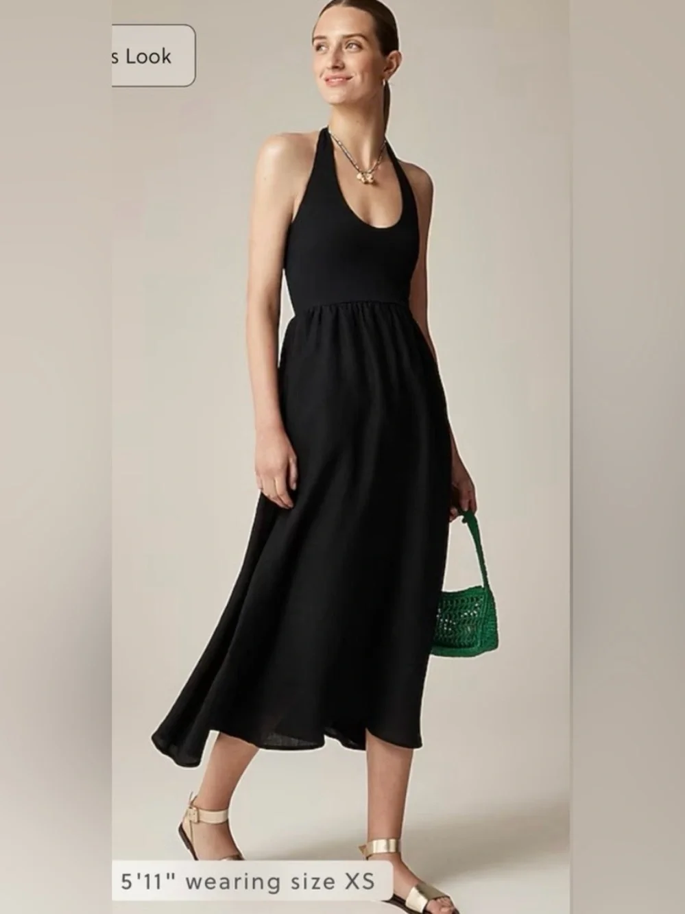 J.Crew Halter mixy dress in black